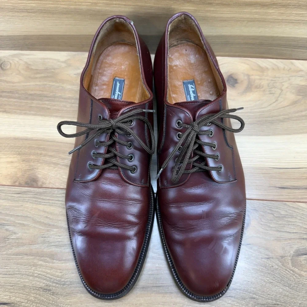 Salvatore Ferragamo Derby Mens 12 D Reddish Brown Dress Shoes‎